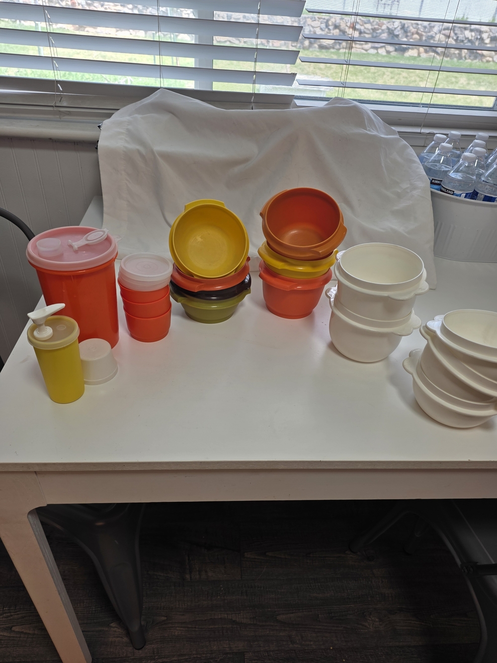collection of vintage Tupperware food storage containers